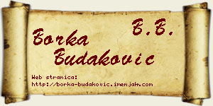Borka Budaković vizit kartica